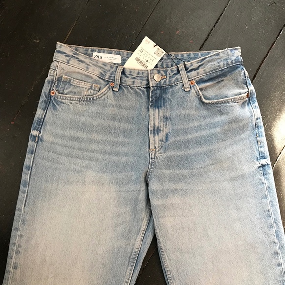 Zara NWT Y2K Back Ripped TRF Grunge Relaxed-Cut Boyfriend Mid-Rise Jeans Size 10 - Picture 13 of 14